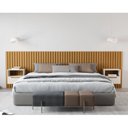 Ver imagem 1 de Cabeceira Ripada Maracá King 320cm MDF/MDP com 2 Mesa de Cabeceira Jatobá Bege