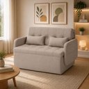 Ver imagem 1 de Sofá Cama 2 Lugares Casal 1,30 Mts Pompeia Sissy Matrix Cor:Chenile Prime Bege