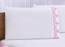 Ver imagem 4 de Jogo lençol quarto casal Queen bordado 3 peças branco rose