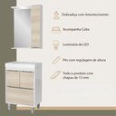 Ver imagem 6 de Gabinete de Banheiro com Cuba e Espelheira com Led 59cm Multimóveis Cr10130 Branco/legno Crema