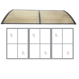 Kit Toldo Policarbonato Bronze e Preto 50cm X 1,5 Metro Portas e Janelas - 1