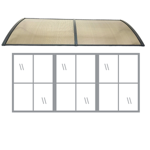 Kit Toldo Policarbonato Bronze e Preto 50cm X 1,5 Metro Portas e Janelas