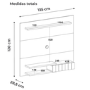 Ver imagem 4 de Painel Suspenso para Tv 55 Pol 135 Cm Pinho Off White Arly