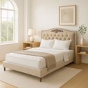 Ver imagem 1 de Cabeceira Kate para Cama King 1,95 Veludo Bege Bz Home Decor