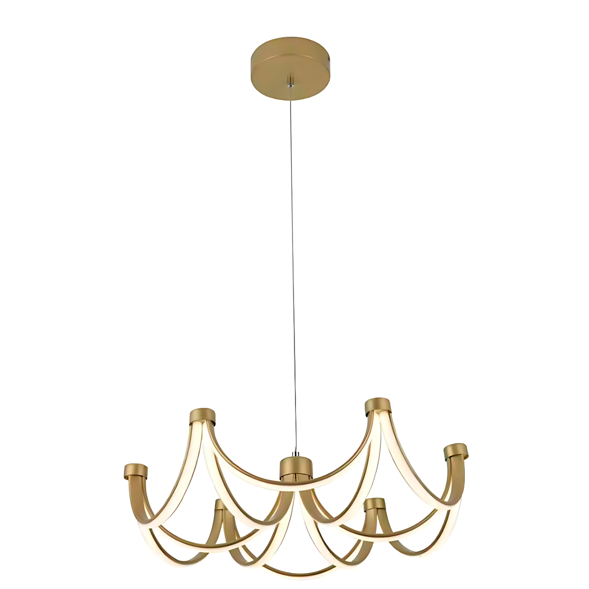 Pendente Moderno Umbrella Dourado 58ccm Led 48w 4000k Bivolt