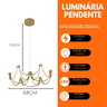 Pendente Moderno Umbrella Dourado 58ccm Led 48w 4000k Bivolt - 6