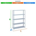 Ver imagem 3 de Estante Leve 5 Bandejas 30cm sem Reforço 198x92x30 Cinza - Sa Gôndolas