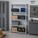 Ver imagem 2 de Estante Leve 5 Bandejas 30cm sem Reforço 198x92x30 Cinza - Sa Gôndolas