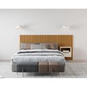 Ver imagem 1 de Cabeceira Ripada Maracá Queen 215cm MDF/MDP com 1 Mesa de Cabeceira Jatobá