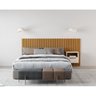 Cabeceira Ripada Maracá Queen 215cm MDF/MDP com 1 Mesa de Cabeceira Jatobá - 1