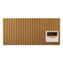 Ver imagem 2 de Cabeceira Ripada Maracá Queen 215cm MDF/MDP com 1 Mesa de Cabeceira Jatobá Bege