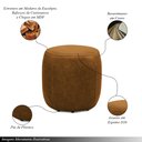Ver imagem 3 de Puff Decorativo Yuri Sala de Estar Couro Caramelo Manchado G88 - Gran Belo