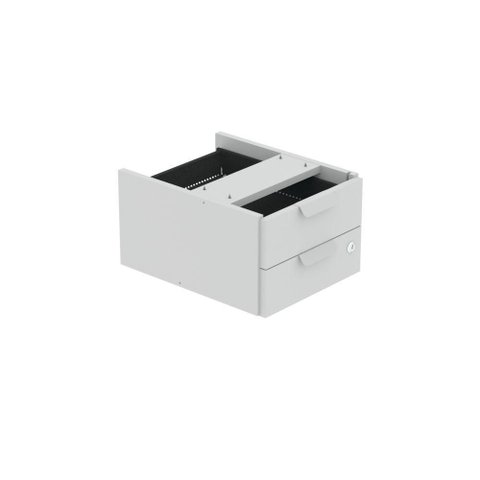 Gaveteiro Aéreo GA02G P15 Moderno 2 Gavetas MDP com Trava Cinza Pandin Móveis 29.5cm