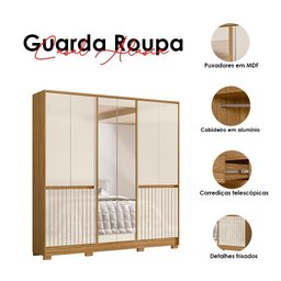 Guarda Roupa Casal Alasca e Cômoda Georgia Freijó Off White - Moval - 5 Guarda Roupa Casal Alasca e Cômoda Georgia Freijó Off White - Moval - 5