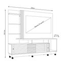 Ver imagem 3 de Home Theater Stall 2 Portas 2 Prateleiras Iluminação Led até 60 Cumaru G97 - Gran Belo