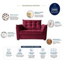 Ver imagem 5 de Sofá 2 Lugares com 1 Poltrona Decorativa para Sala de Estar Suede Bordo