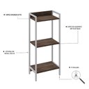 Ver imagem 5 de Estante de Livros Industrial 45CMX104CM 3 Prateleiras Active Yescasa Marrom