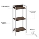 Ver imagem 5 de Estante para Livros Industrial 3 Prateleiras 104cmx45cm Active Yescasa