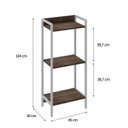 Ver imagem 4 de Estante de Livros Industrial 45CMX104CM 3 Prateleiras Active Yescasa Marrom