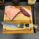 Ver imagem 6 de Faca Artesanal 10' Churrasco Abridor Garrafas Cabo Misto Inox 420c Madeira Osso Resina