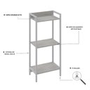 Ver imagem 5 de Estante de Livros Industrial 45CMX104CM 3 Prateleiras Active Yescasa Branco/Snow