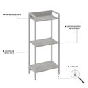 Ver imagem 5 de Estante para Livros Industrial 3 Prateleiras 104cmx45cm Active Yescasa