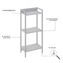 Ver imagem 5 de Estante para Livros Industrial 3 Prateleiras 104cmx45cm Active Yescasa