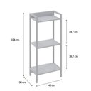 Ver imagem 4 de Estante de Livros Industrial 45CMX104CM 3 Prateleiras Active Yescasa Branco/Chess