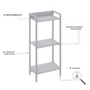 Ver imagem 5 de Estante de Livros Industrial 45CMX104CM 3 Prateleiras Active Yescasa Branco/Chess