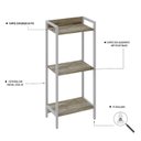 Ver imagem 5 de Estante de Livros Industrial 45CMX104CM 3 Prateleiras Active Yescasa Marrom