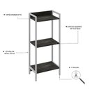 Ver imagem 5 de Estante para Livros Industrial 3 Prateleiras 104cmx45cm Active Yescasa