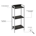 Ver imagem 5 de Estante de Livros Industrial 45CMX104CM 3 Prateleiras Active Yescasa Marrom