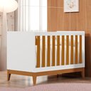 Ver imagem 2 de Berço Americano Mini Cama Flip Branco Fosco/savana com Colchão Supreme - Reller Móveis