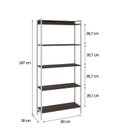Ver imagem 4 de Estante de Livros Industrial 80CMX187CM Multiuso 5 Prateleiras Active Yescasa Marrom