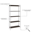 Ver imagem 5 de Estante de Livros Industrial 80CMX187CM Multiuso 5 Prateleiras Active Yescasa Marrom