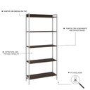Ver imagem 5 de Estante para Livros Industrial Aço Multiuso 5 Prateleiras 187cmx80cm Active Yescasa