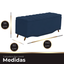 Ver imagem 2 de Calçadeira Baú Casal Estofada Maitê Veludo Azul Marinho