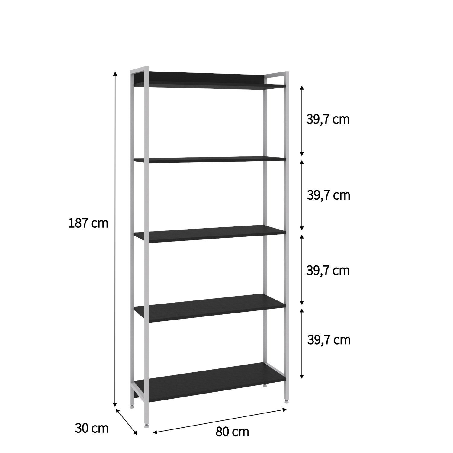 Estante para Livros Industrial Aço Multiuso 5 Prateleiras 187cmx80cm Active Yescasa - 4