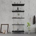 Ver imagem 1 de Estante de Livros Industrial 80CMX187CM Multiuso 5 Prateleiras Active Yescasa Preto