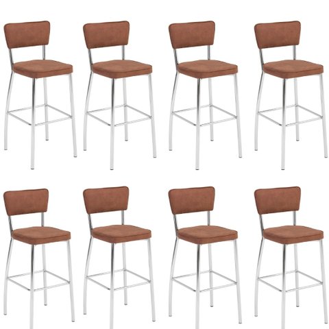 KIT 8 BANQUETAS HAIDÊ GOURMET PARA BANCADA-ASSENTO FACTO FENDI