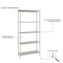 Ver imagem 5 de Estante de Livros Industrial 80CMX187CM Multiuso 5 Prateleiras Active Yescasa Branco/Snow