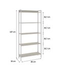 Ver imagem 4 de Estante de Livros Industrial 80CMX187CM Multiuso 5 Prateleiras Active Yescasa Branco/Snow
