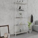 Ver imagem 7 de Estante de Livros Industrial 80CMX187CM Multiuso 5 Prateleiras Active Yescasa Branco/Snow