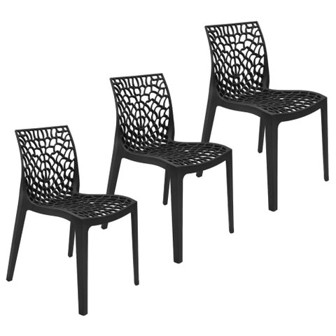 Kit 3 Cadeiras Gruvyer Design Cozinha Sala de Estar Jantar  