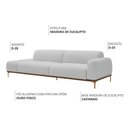 Ver imagem 3 de Sofá Living Unne 3 Lugares 210cm Terminal Direito Bouclé Cinza Claro - Nexta Casa