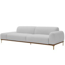 Sofá Living Unne 3 Lugares 210cm Terminal Direito Bouclé Cinza Claro - Nexta Casa - 2