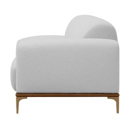 Sofá Living Unne 3 Lugares 210cm Terminal Direito Bouclé Cinza Claro - Nexta Casa - 5