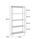 Ver imagem 4 de Estante de Livros Industrial 80CMX187CM Multiuso 5 Prateleiras Active Yescasa Branco/Chess