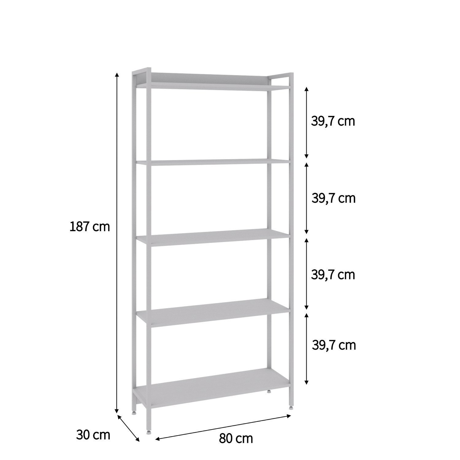 Estante para Livros Industrial Aço Multiuso 5 Prateleiras 187x80cm Active Yescasa - 4