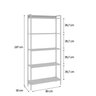 Estante para Livros Industrial Aço Multiuso 5 Prateleiras 187cmx80cm Active Yescasa - 4